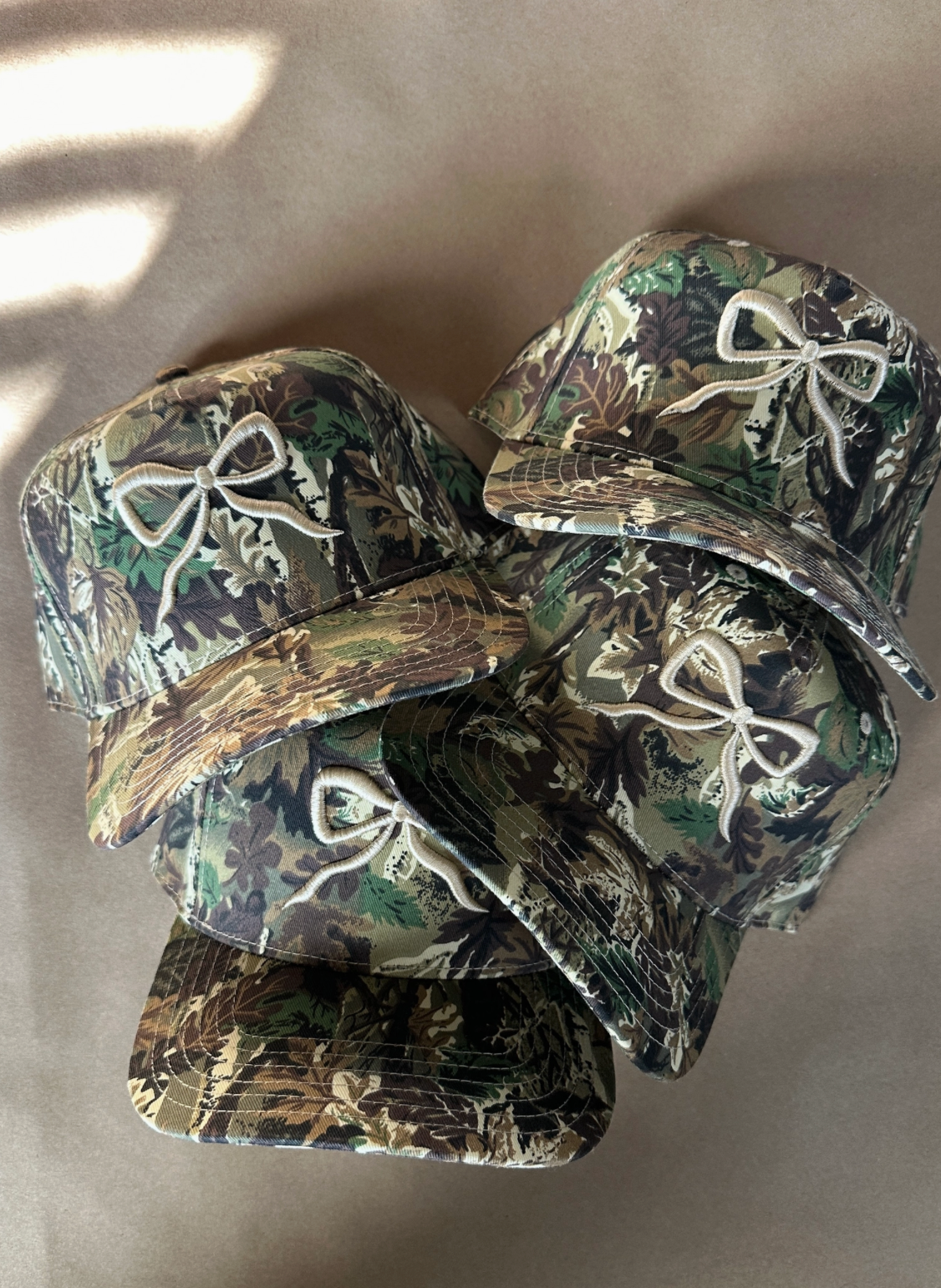 Camo Cream Valentine's Trucker