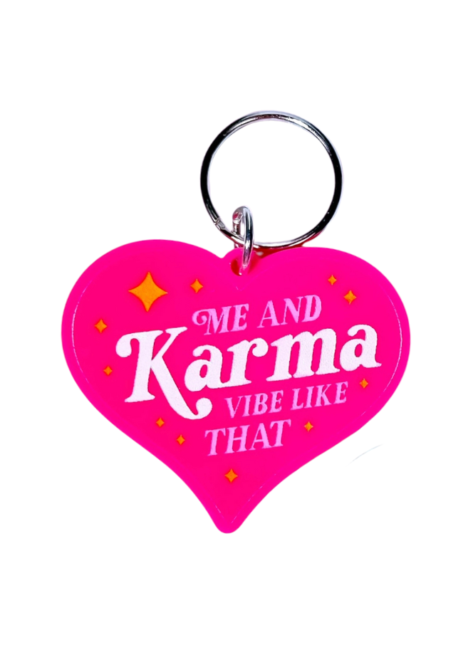 Me and Karma Pink Keychain