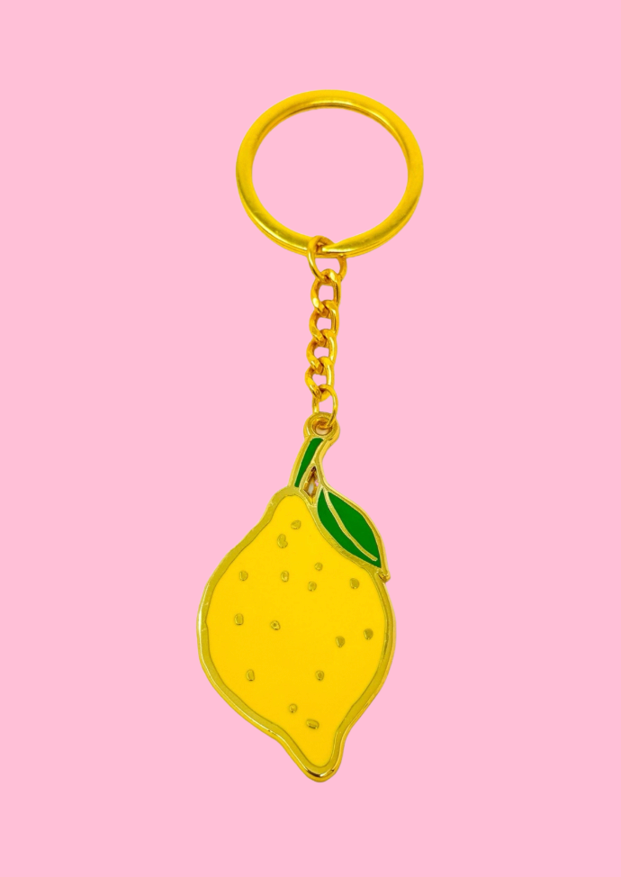 Lemon Enamel Keychain