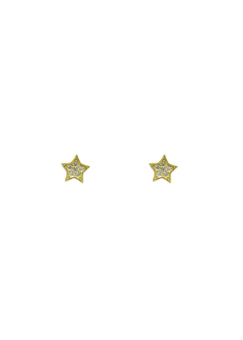Gold CZ Star Studs