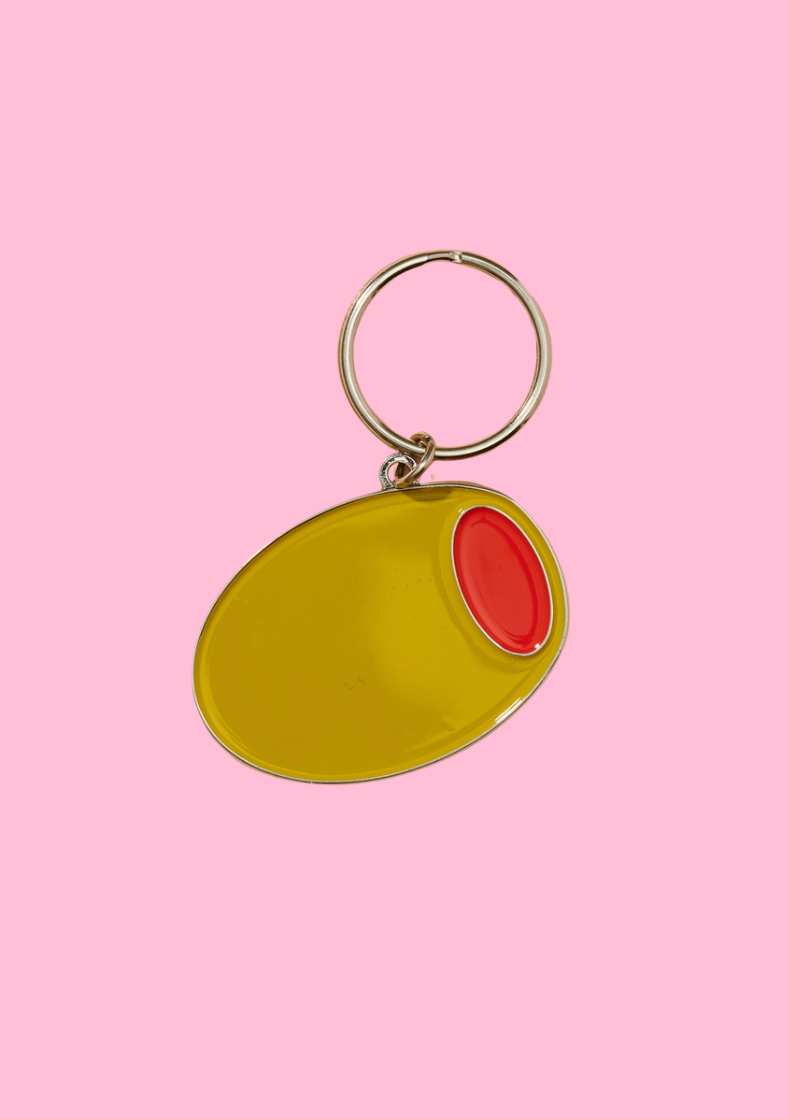 Olive Enamel Keychain
