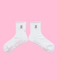 Pink Poodle Grip Socks