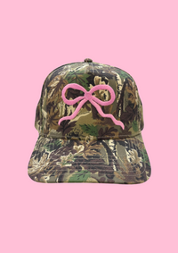 Pink Bow Camo Trucker Hat