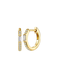 18k Gold CZ Huggies