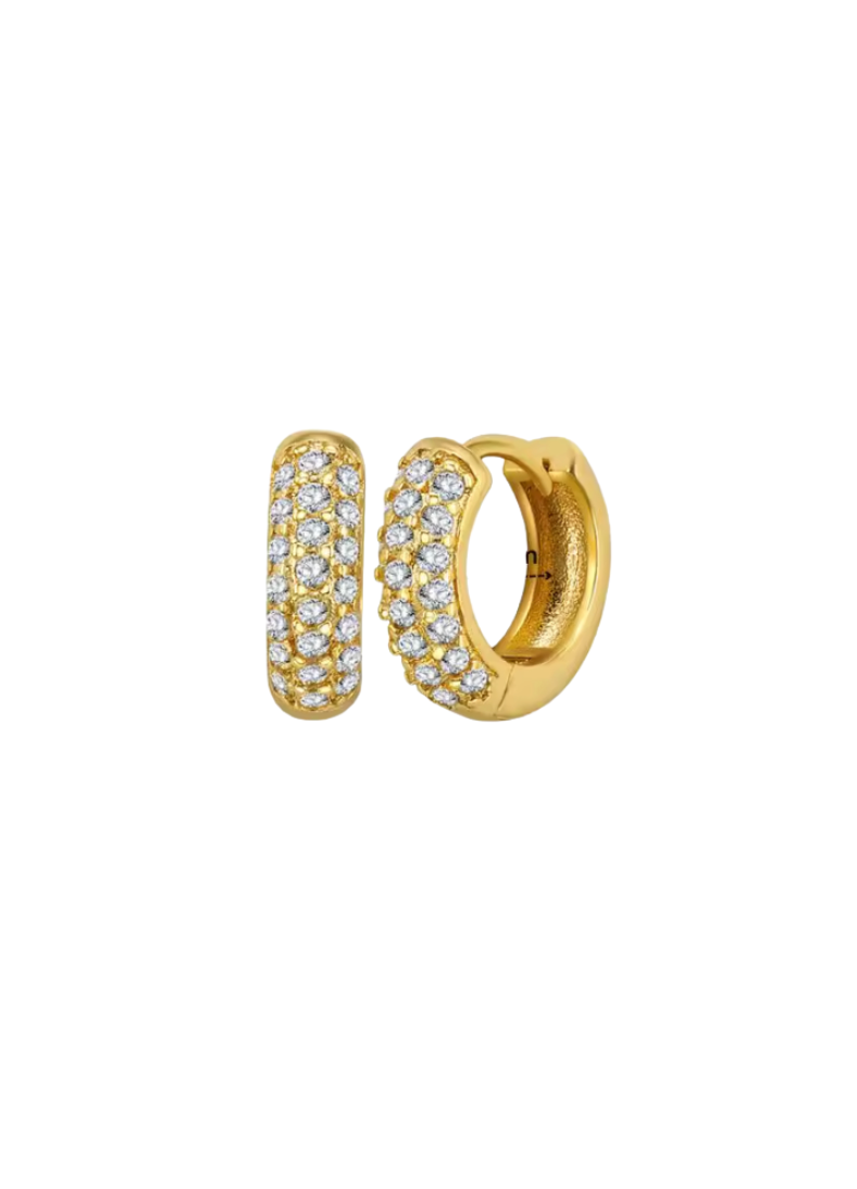 18k Gold Mini CZ Huggies