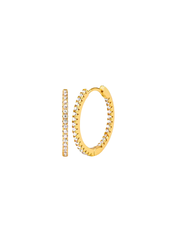 18k Gold Easy CZ Huggies