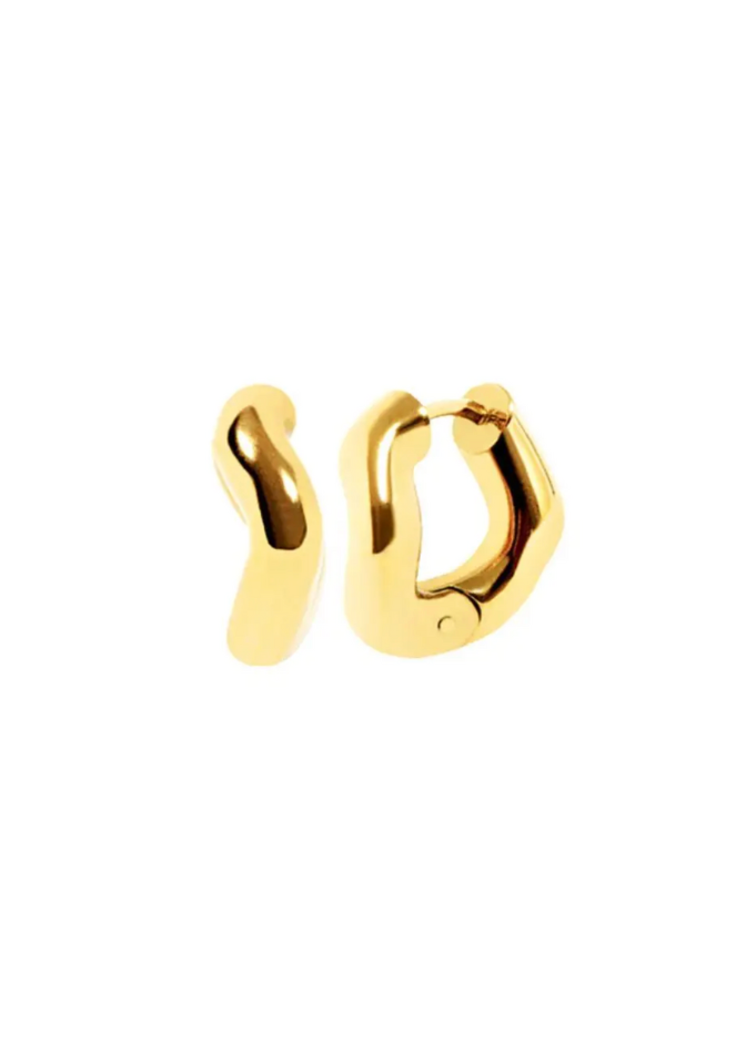 18k Gold Squiggle Tear Huggies
