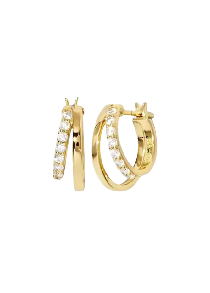 18k Gold Sympathy Double Hoops