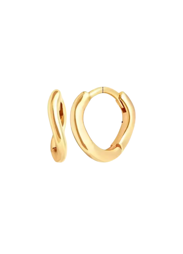 18k Gold Curved Huggies