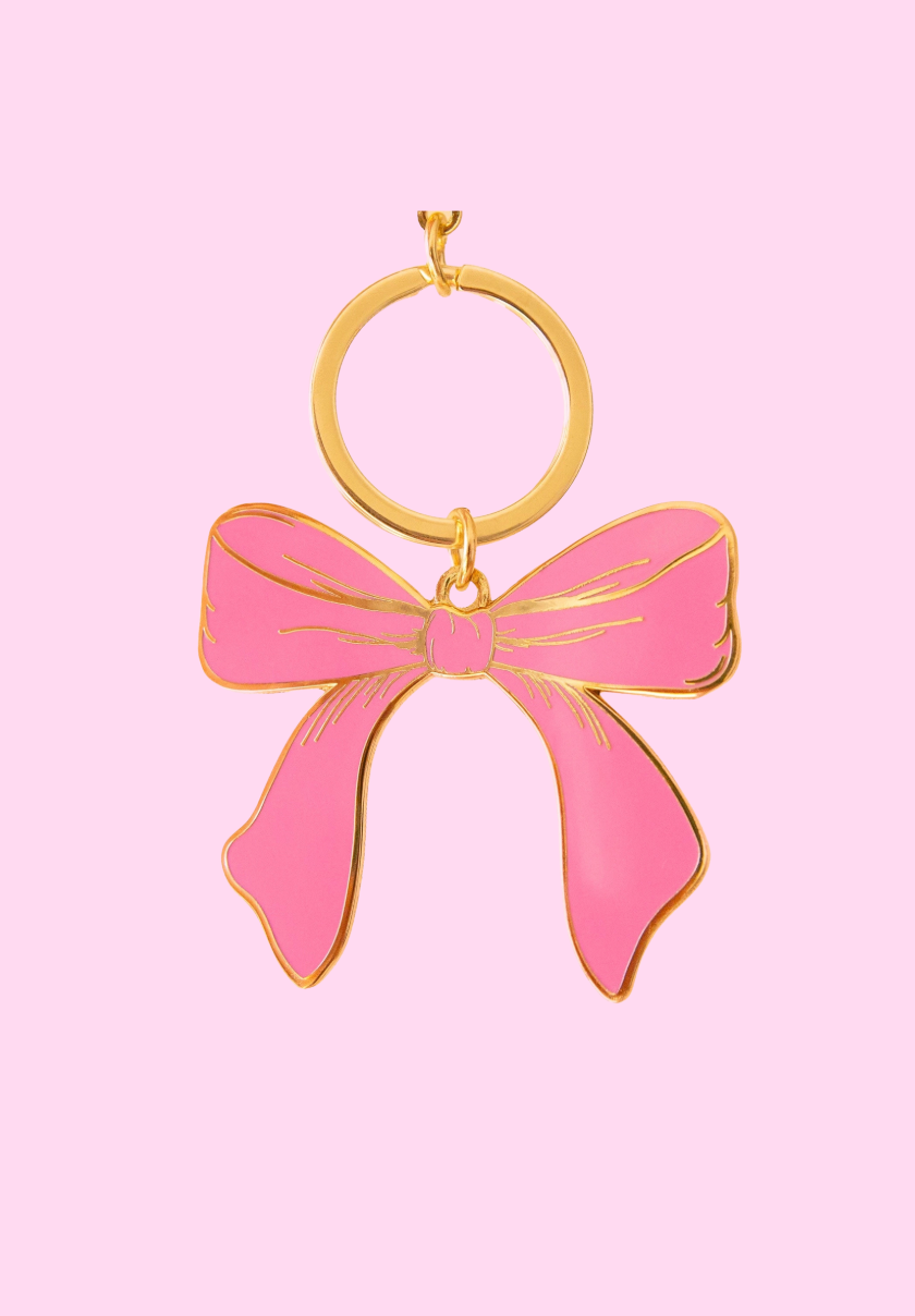 Pink Bow Keychain
