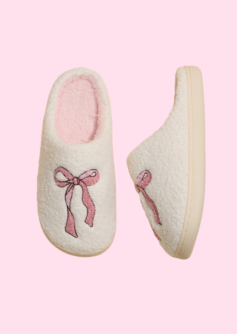 Tied Up Pink Ribbon Slippers