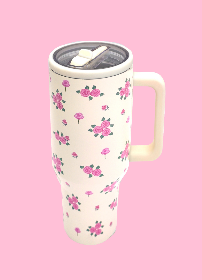 Pink Florals Tumbler