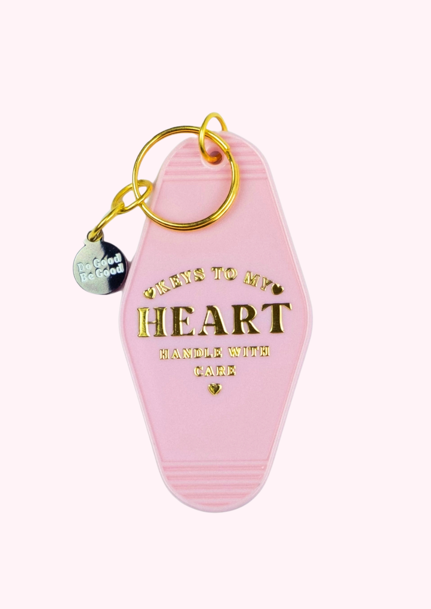 Keys to My Heart Pink Keychain