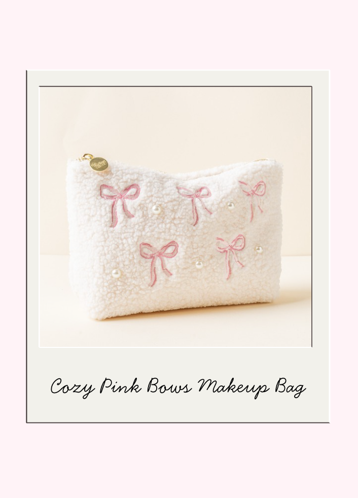 Cozy Pink Bows Makeup Bag