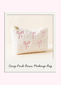 Cozy Pink Bows Makeup Bag