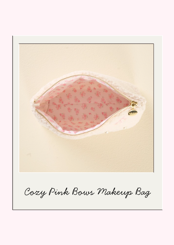 Cozy Pink Bows Makeup Bag