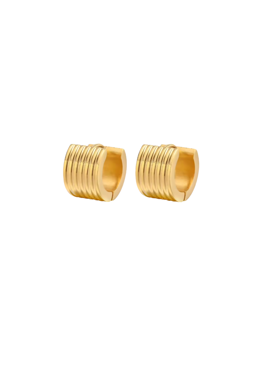 Barrel Gold Hoops