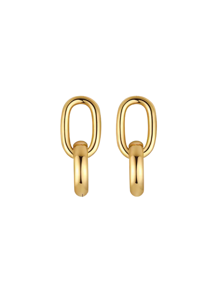 Double Linked Gold Hoops