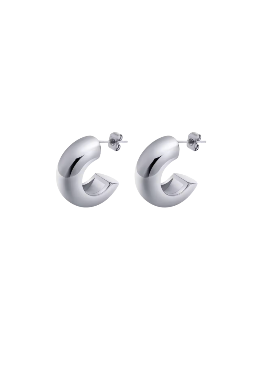 Silver Chunky Hoops