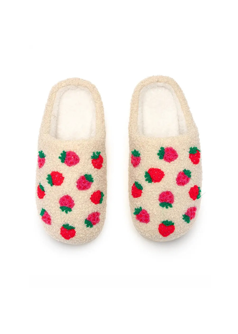 Red Strawberry Slippers