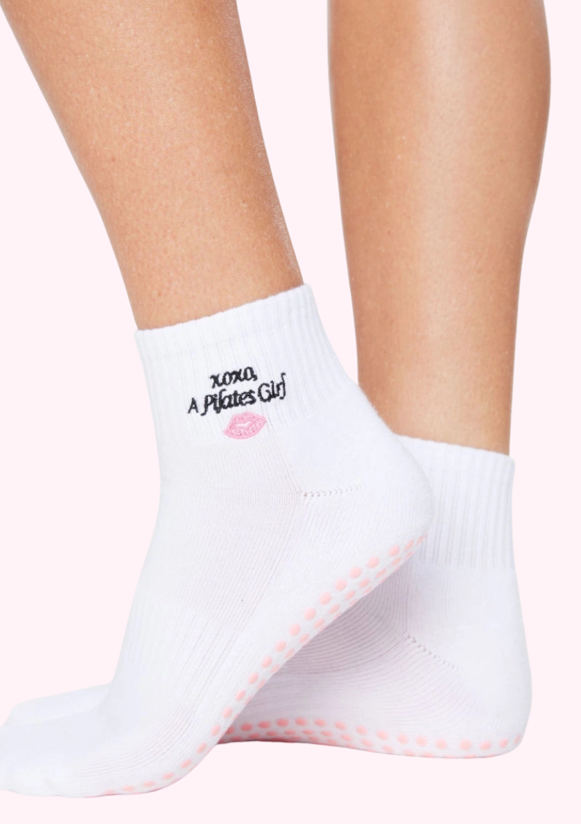 Pink Pilates Girl Grip Socks