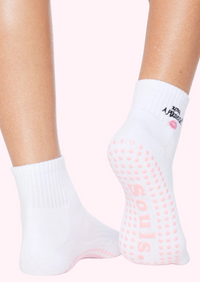 Pink Pilates Girl Grip Socks