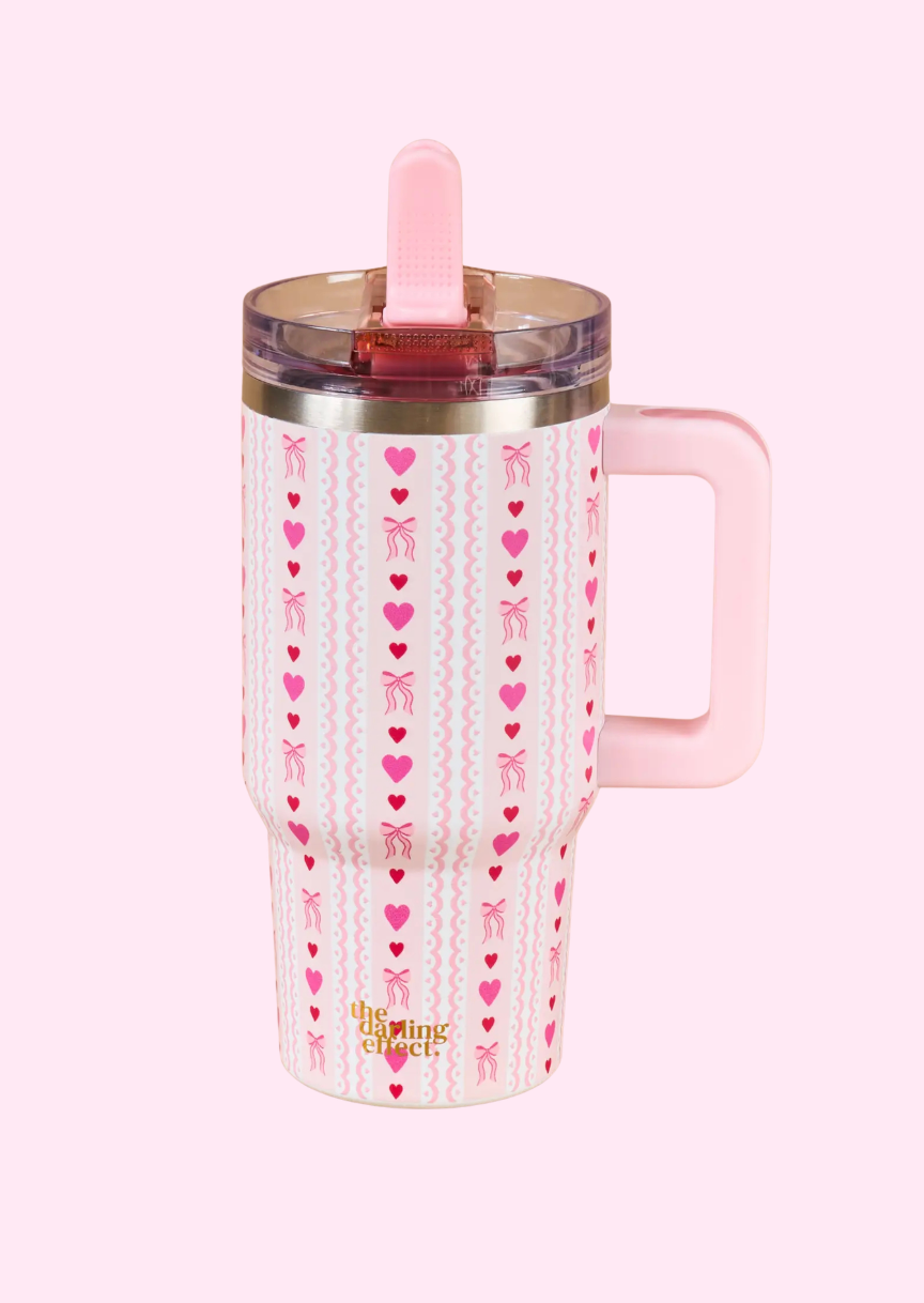 Bows and Hearts Pink Tumbler