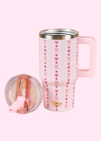 Bows and Hearts Pink Tumbler