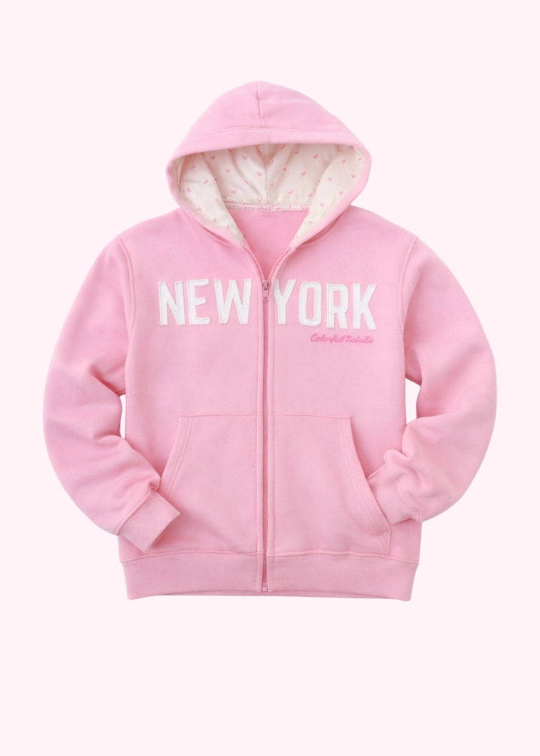 New York Pink Zip Up