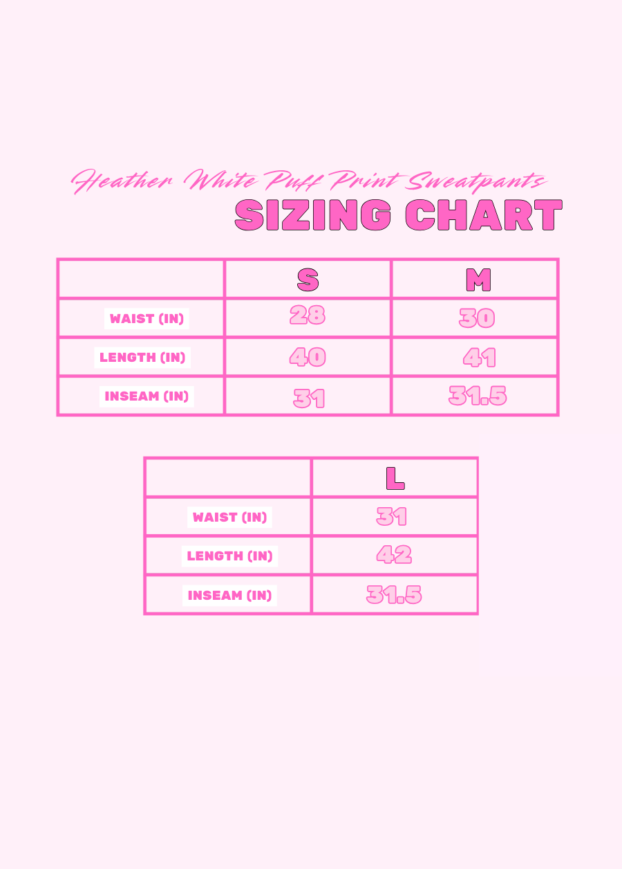 NYC Heather White Puff Print Sweatpants