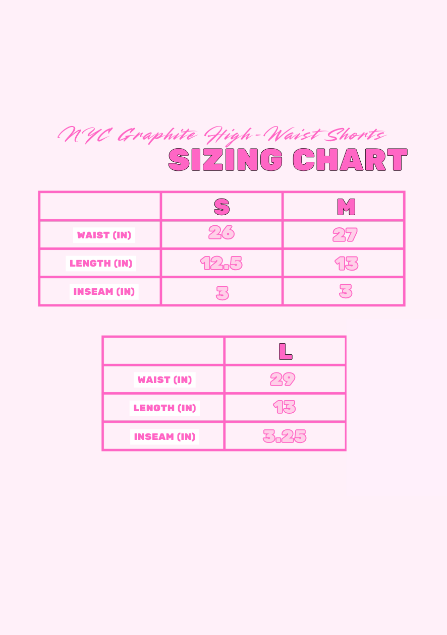 NYC Graphite High-Waist Shorts