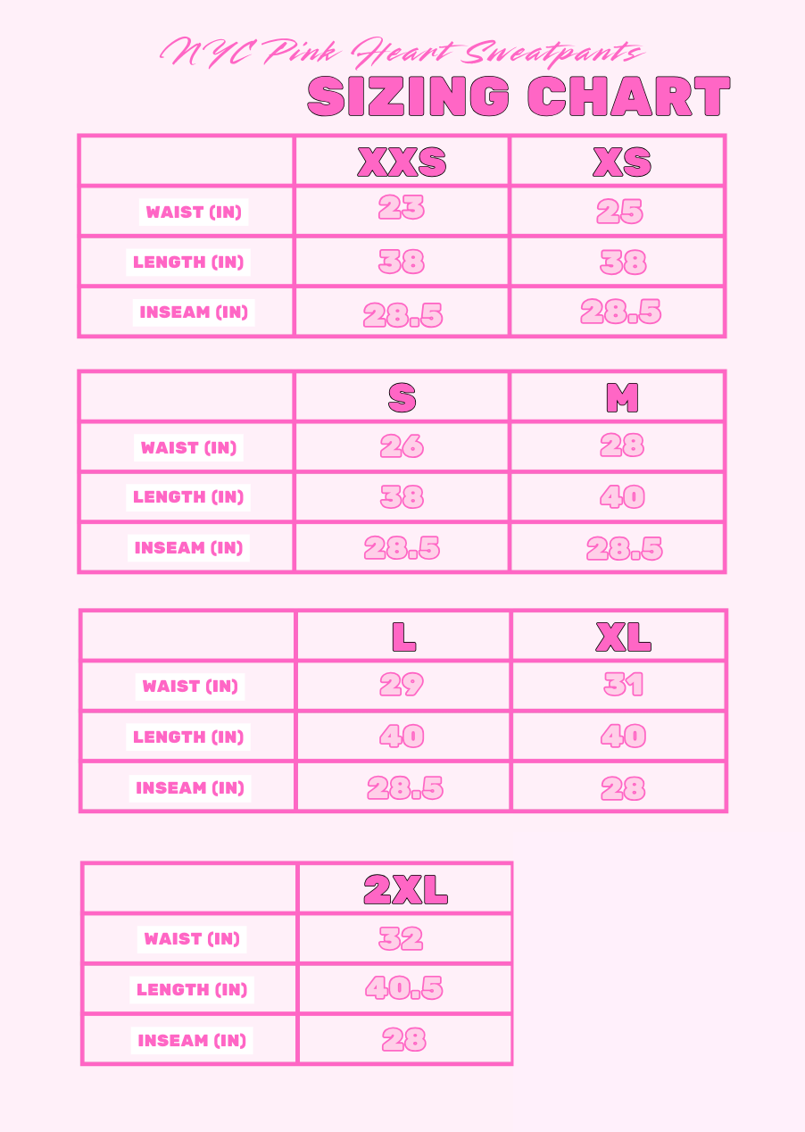 NYC Pink Heart Sweatpants