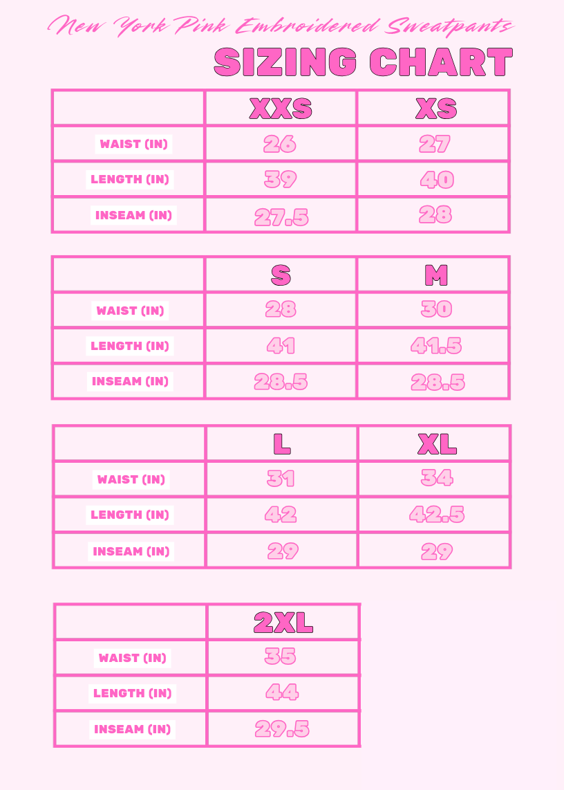 New York Pink Embroidered Sweatpants