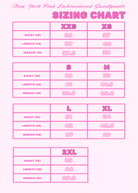 New York Pink Embroidered Sweatpants