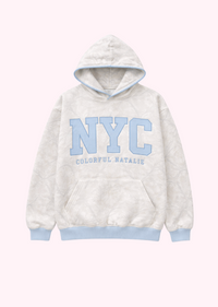 Blue Camo Embroidered NYC Hoodie