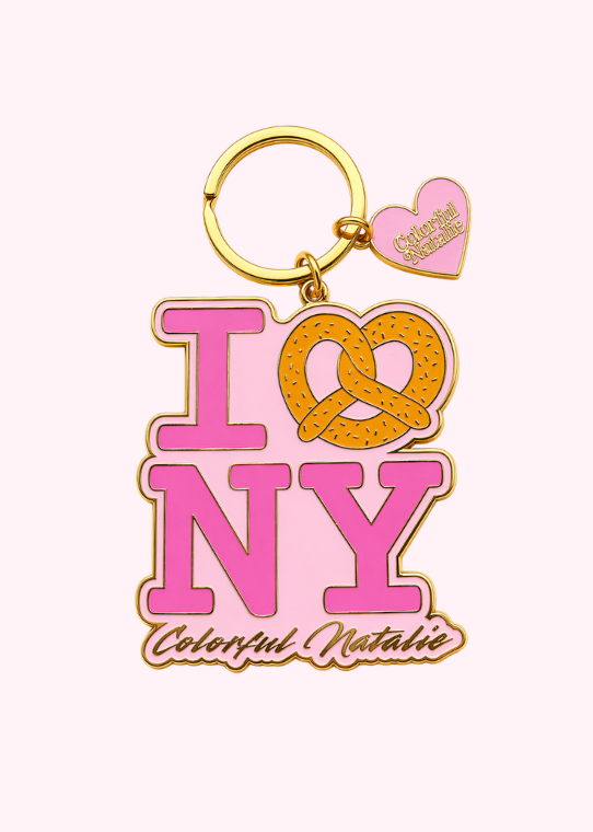 NY Pretzel Enamel Keychain