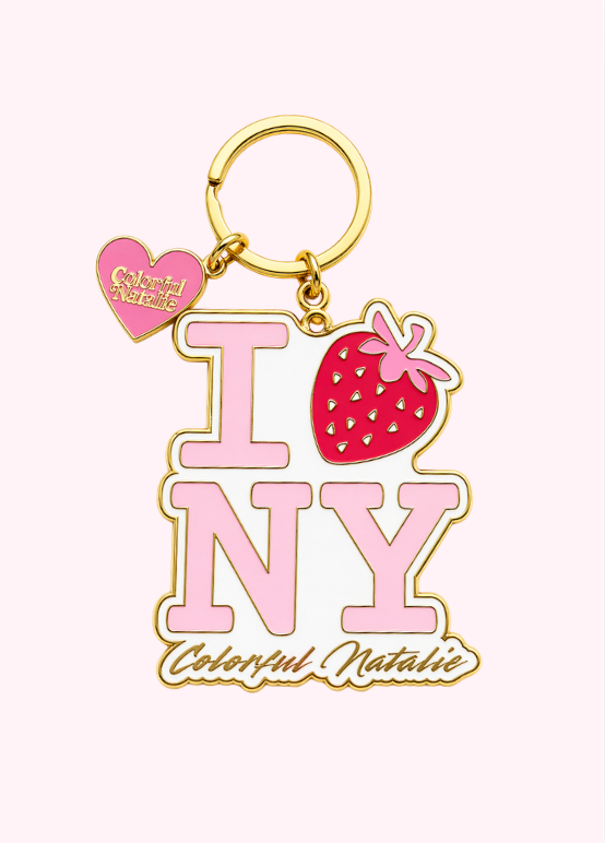 NY Strawberry Enamel Keychain