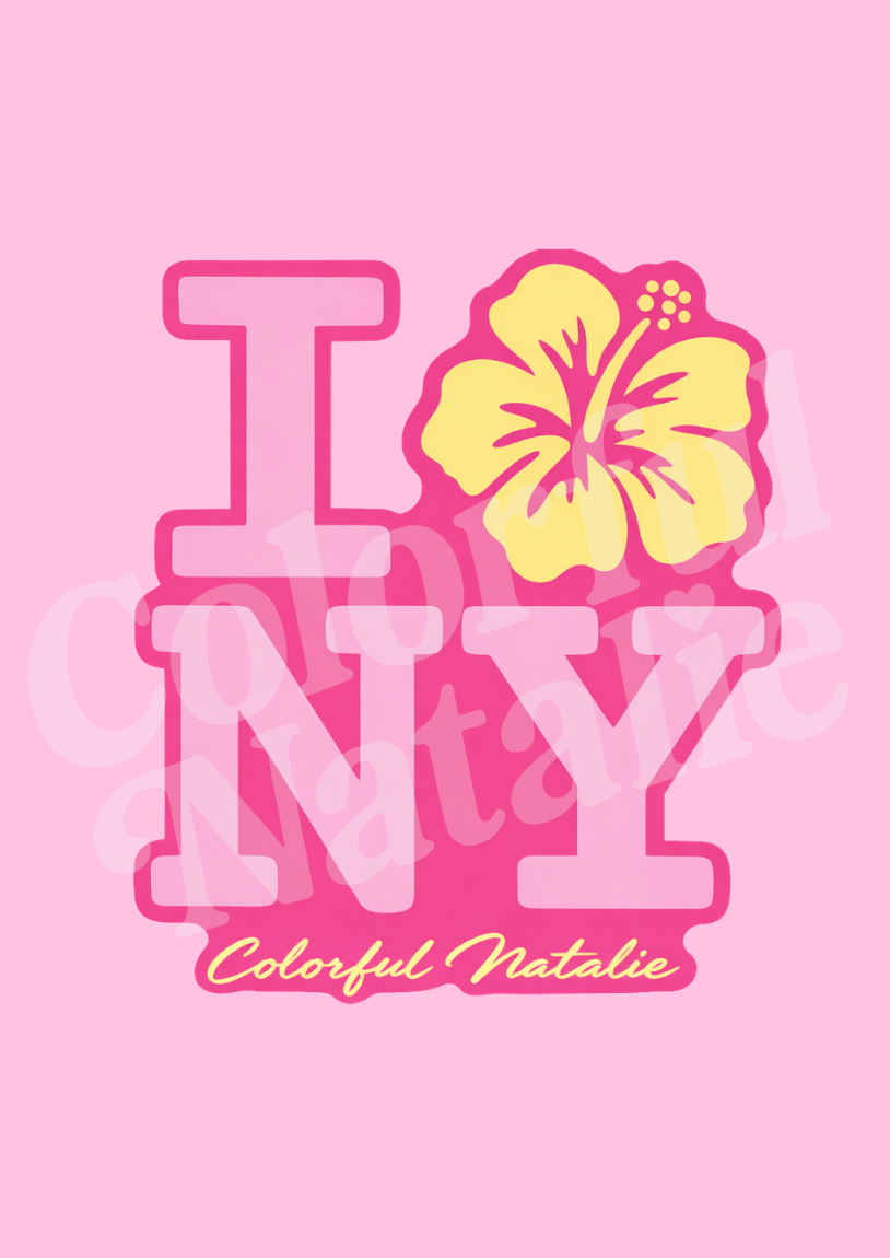 NY Hot Pink Hibiscus Sticker