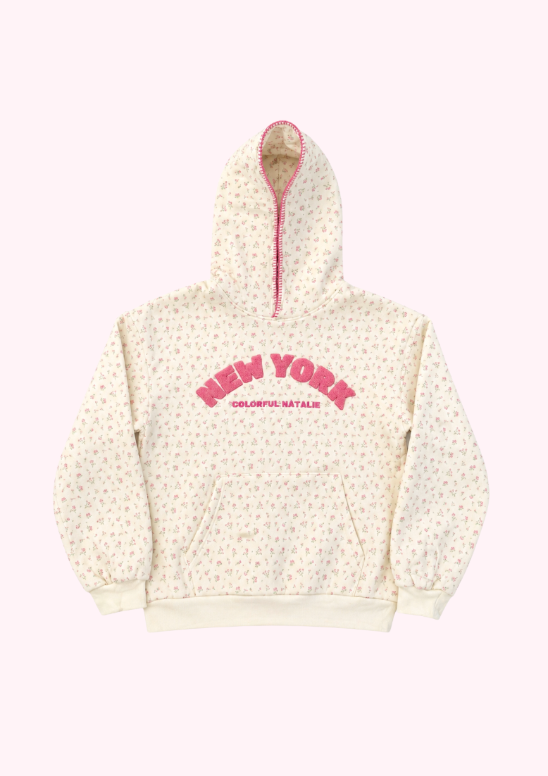 New York Floral Chenille Hoodie
