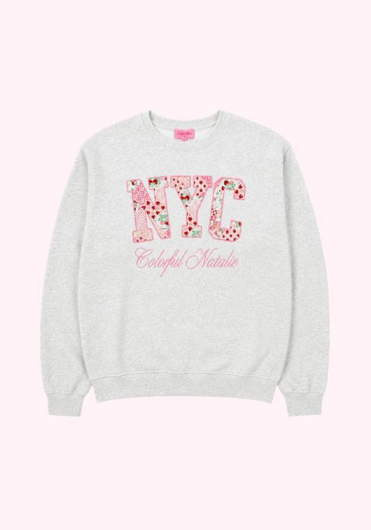 Strawberry Babe Embroidered NYC Crewneck