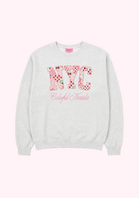 Strawberry Babe Embroidered NYC Crewneck
