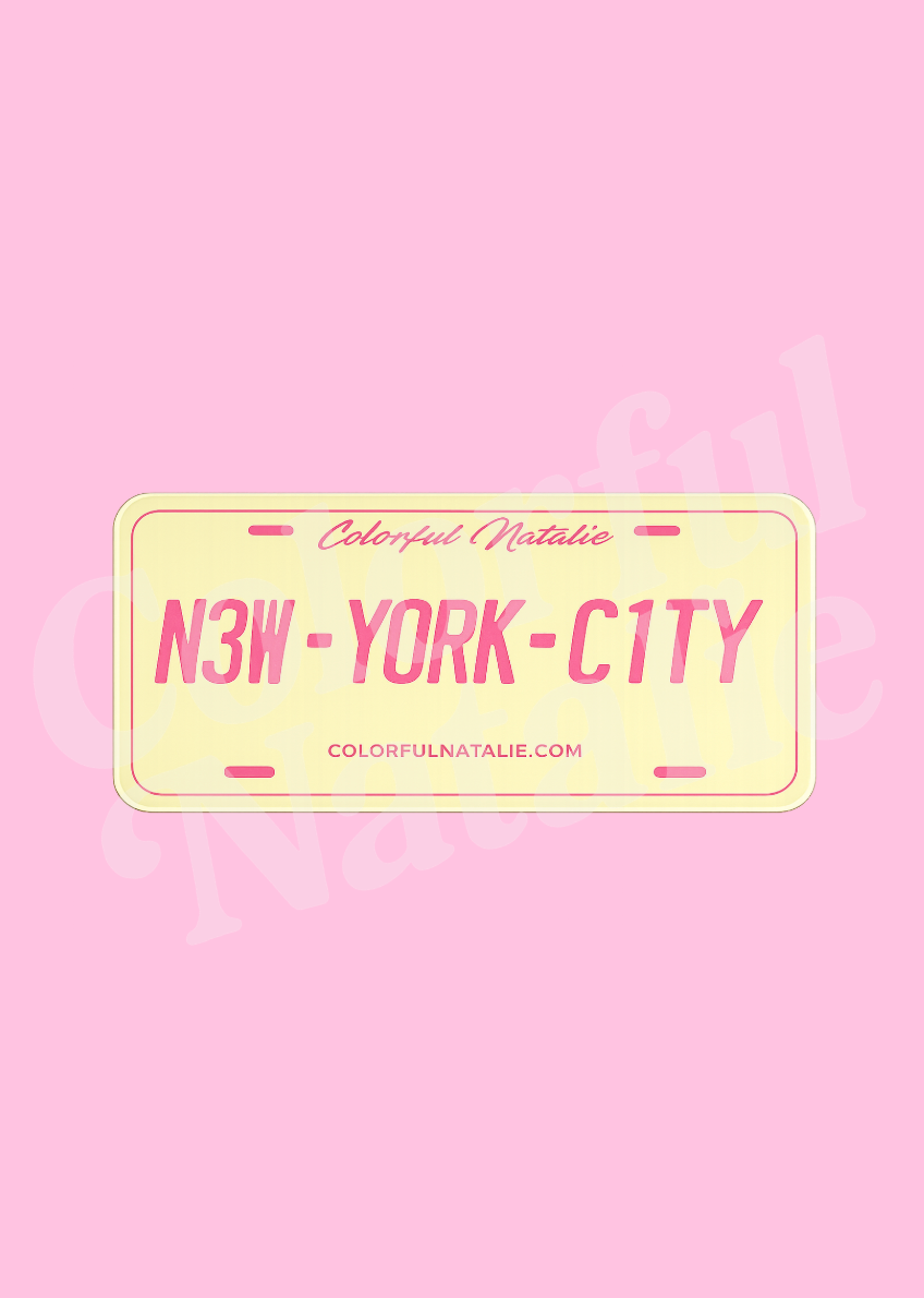 NYC Yellow Plate Sticker