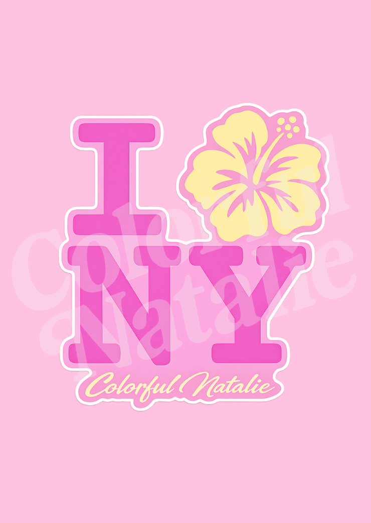 NY Pink Hibiscus Sticker