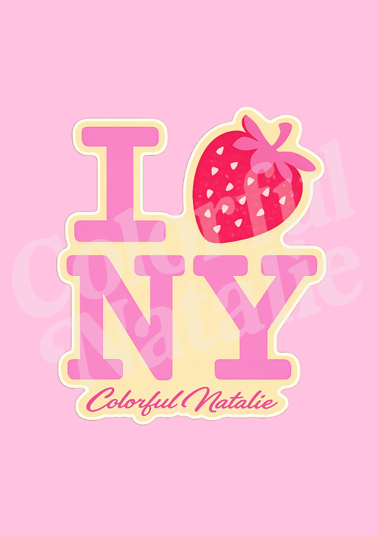 NY Yellow Strawberry Sticker