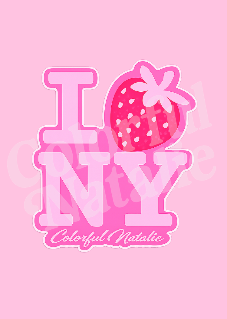 NY Pink Strawberry Sticker