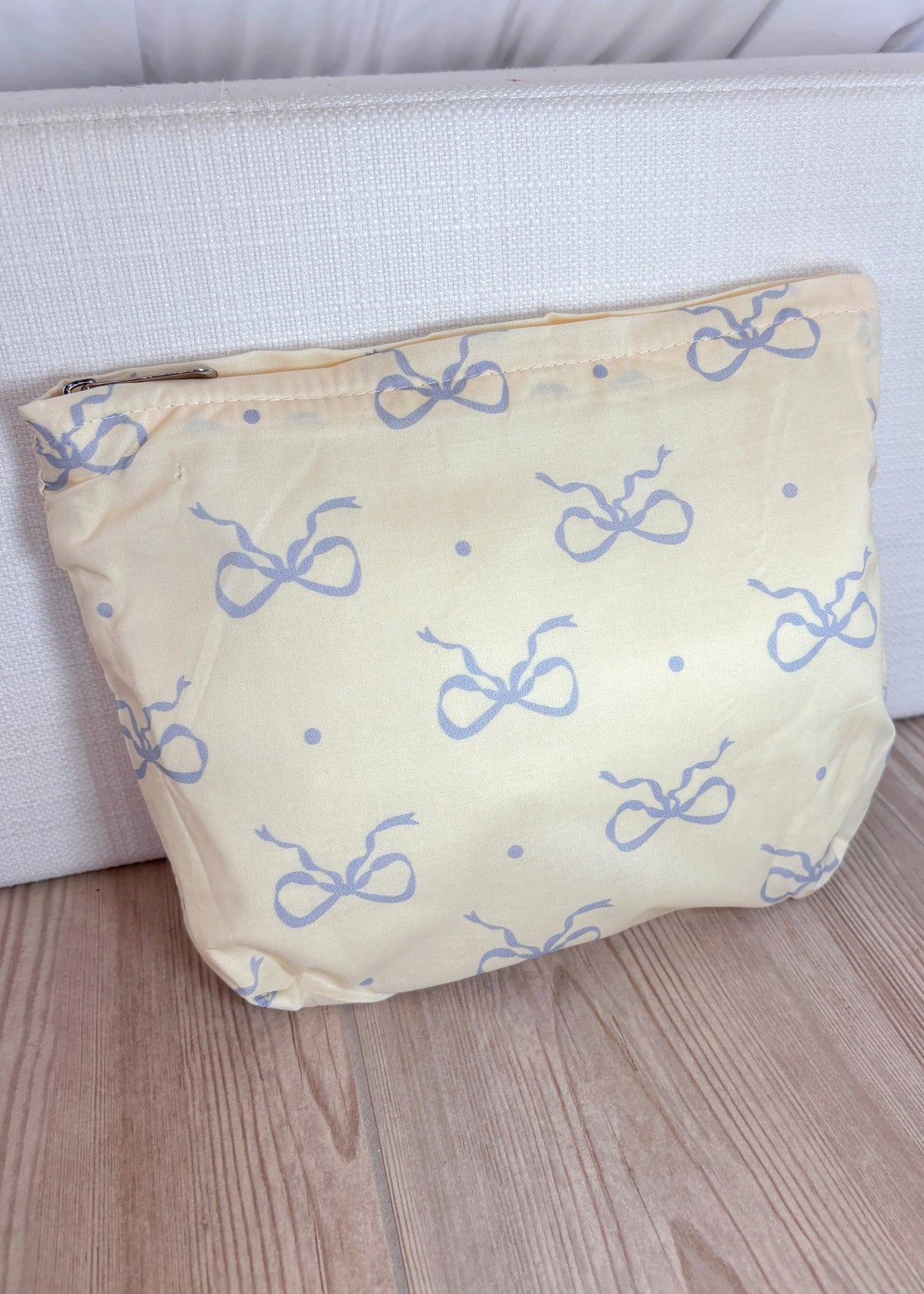 Sweet Blue Bow Makeup Bag