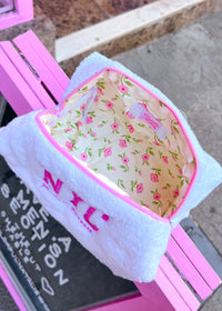 White Terry NYC Makeup Bag