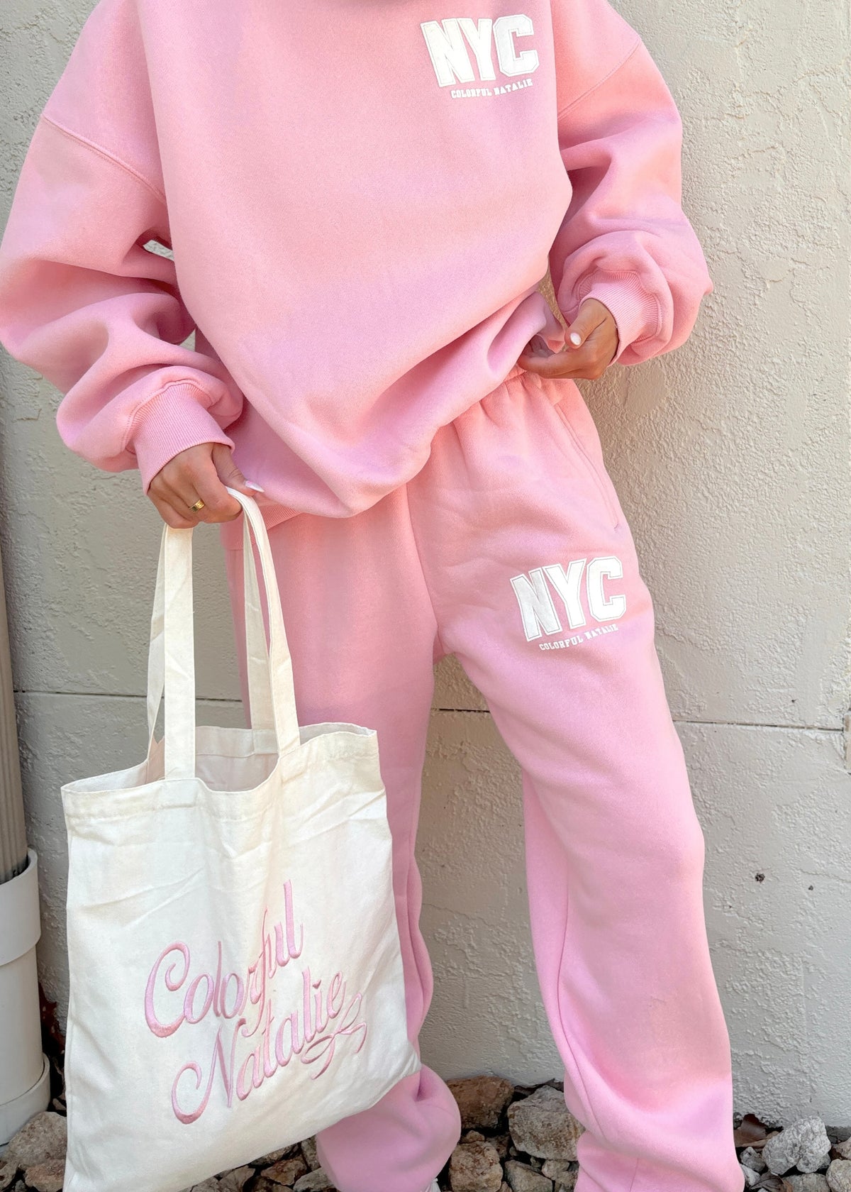 NYC Blush Puff Print Sweatpants