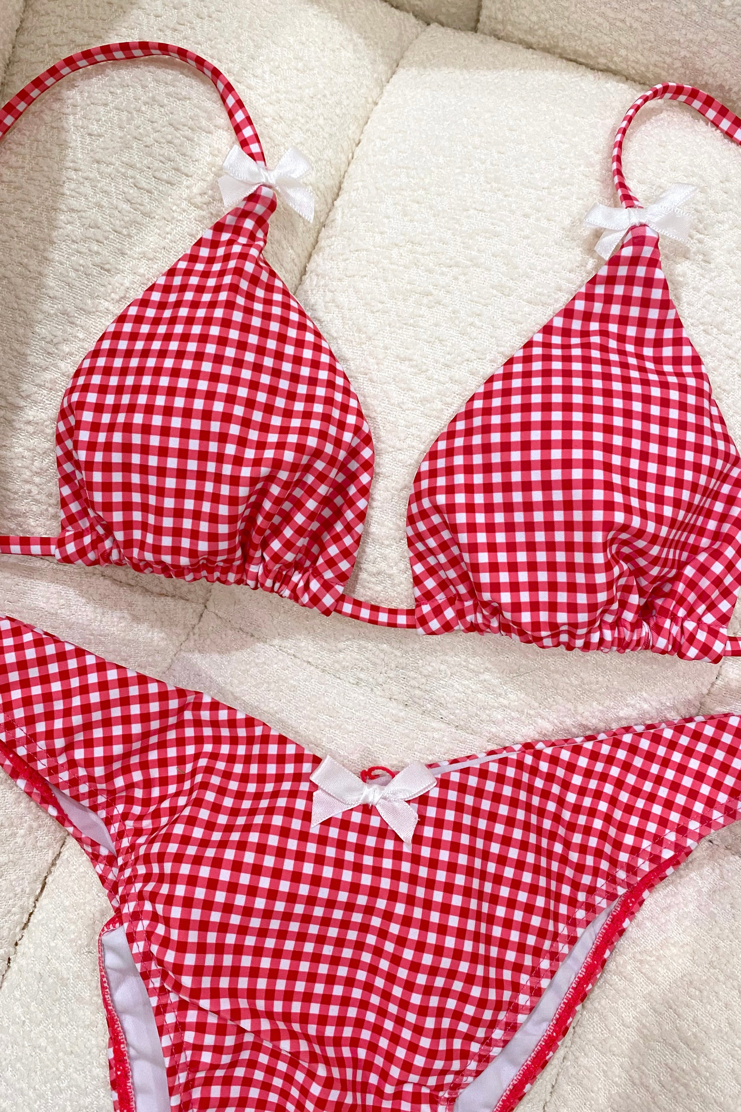 Lisette Red Gingham Bikini Set Colorful Natalie