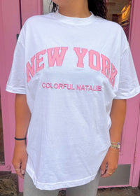 Embroidered NY Heavyweight White T-Shirt